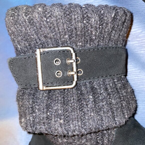 UGG Black Waterproof CAMBRIDGE Suede & Knit Boot S/N 1003175, Women Size 7 - Picture 9 of 16